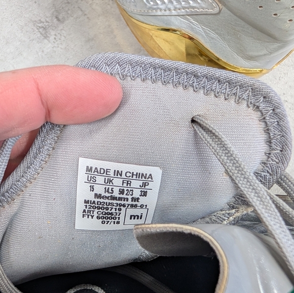 Adidas Adizero Impact American Football Cleats Silver Gold Men's Size 15 - Picture 8 of 9